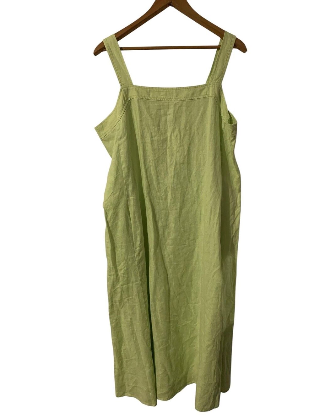 Eileen Fisher Dress Womens Large Organic Linen Sleeveless Maxi Tank Pockets